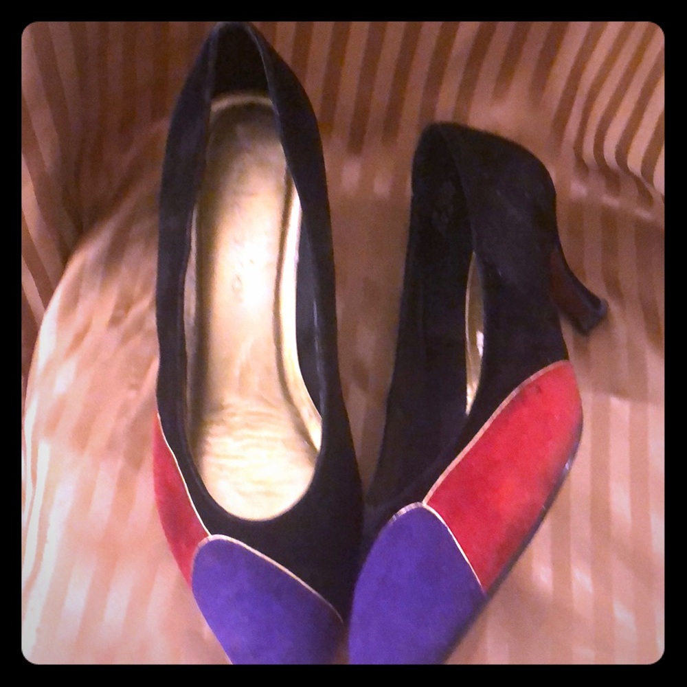 Suede multi color shoes